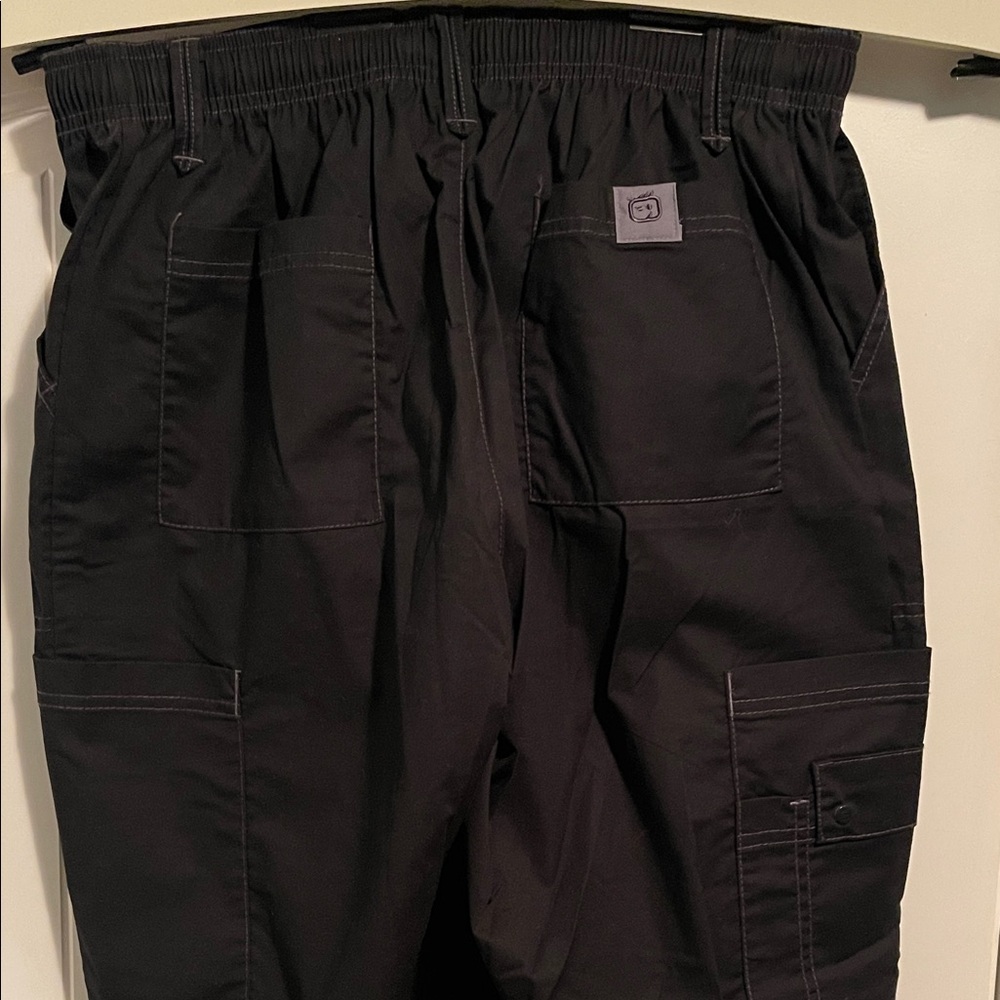 Unisex Black Cargo Scrub Pants